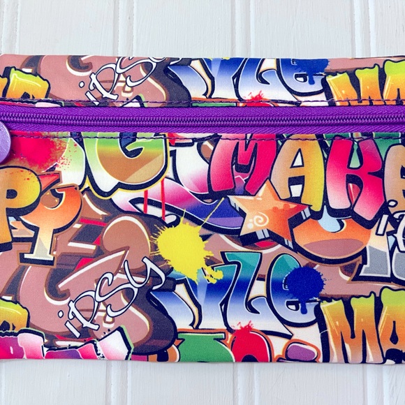 Ipsy Colorful Graffiti Print‎ Cosmetics Bag Zipper Pouch - Picture 1 of 7